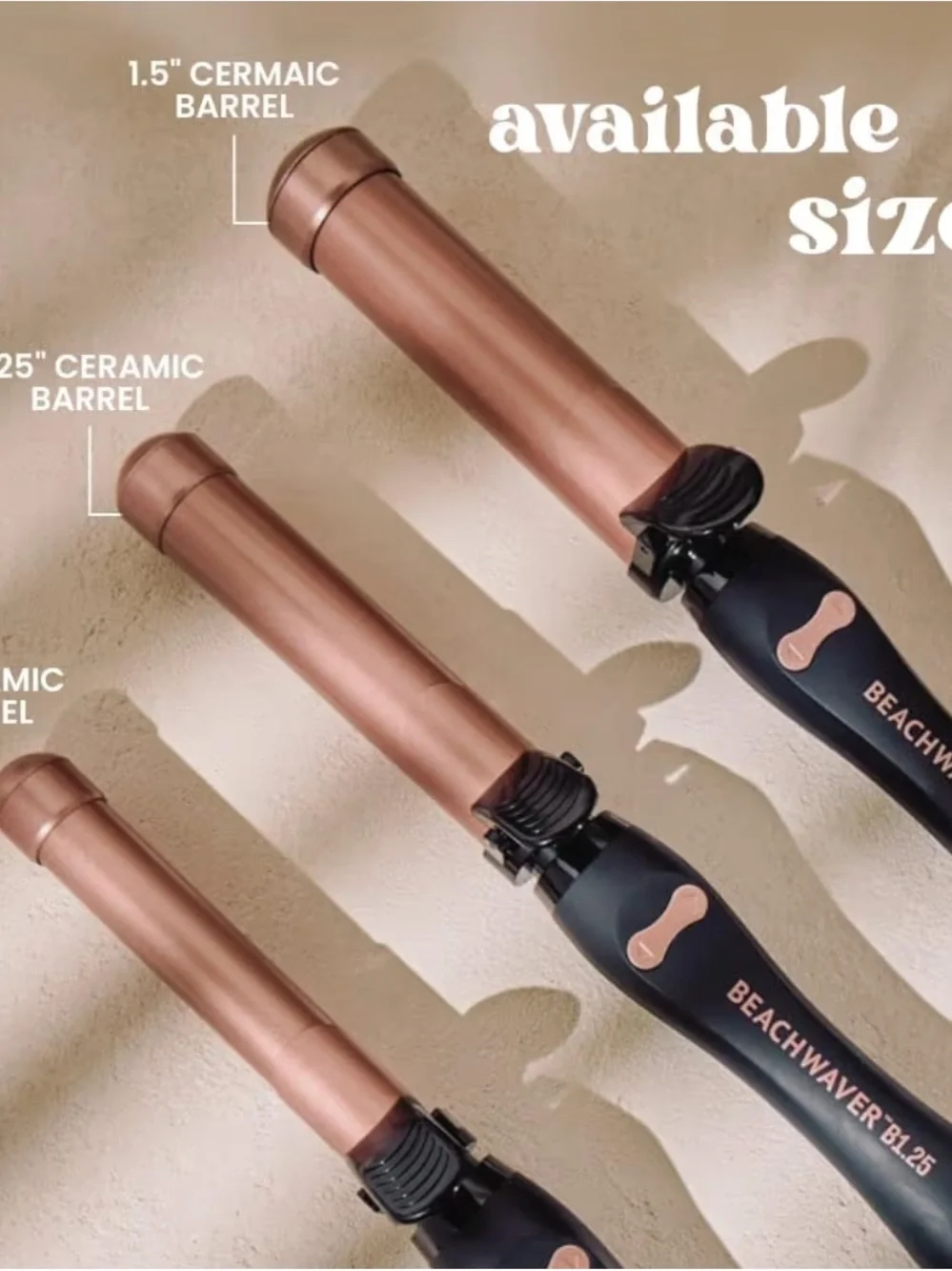 The Beachwaver Co. B1 Rotating Curling Iron - Black and Rose Gold